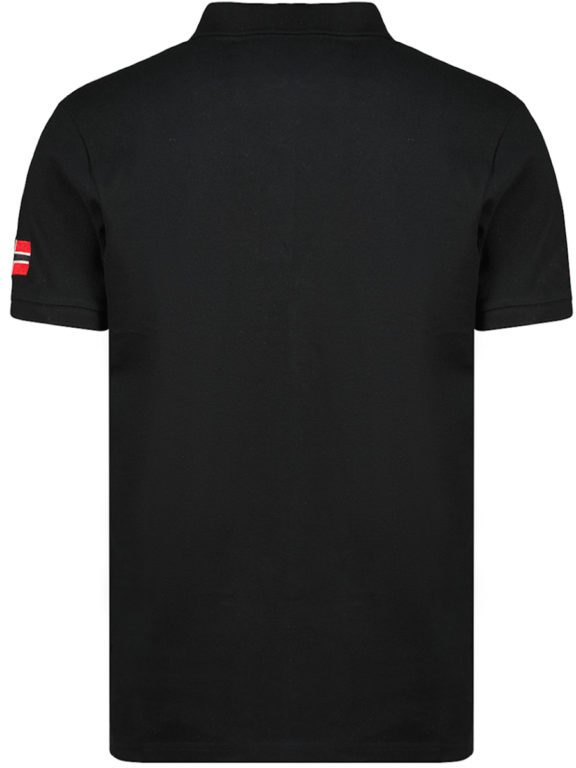 Polo shirt zwart heren Royal Club print Geographical Norway Klub (2)