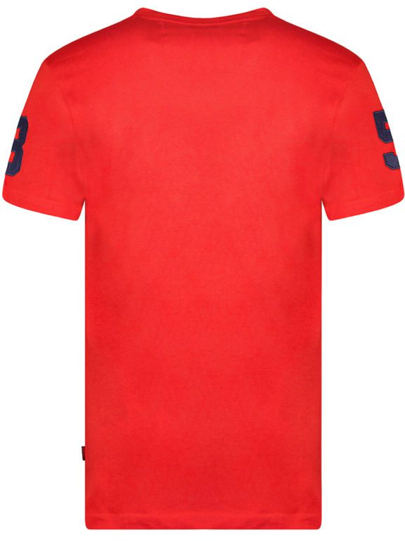 T-shirt v-hals rood Royal Club print Geographical Norway Jahorse (3)
