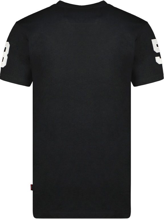 T-shirt v-hals zwart Royal Club print Geographical Norway Jahorse (2)