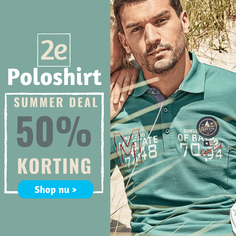 Alle polo shirts 2e voor 50 procent korting
