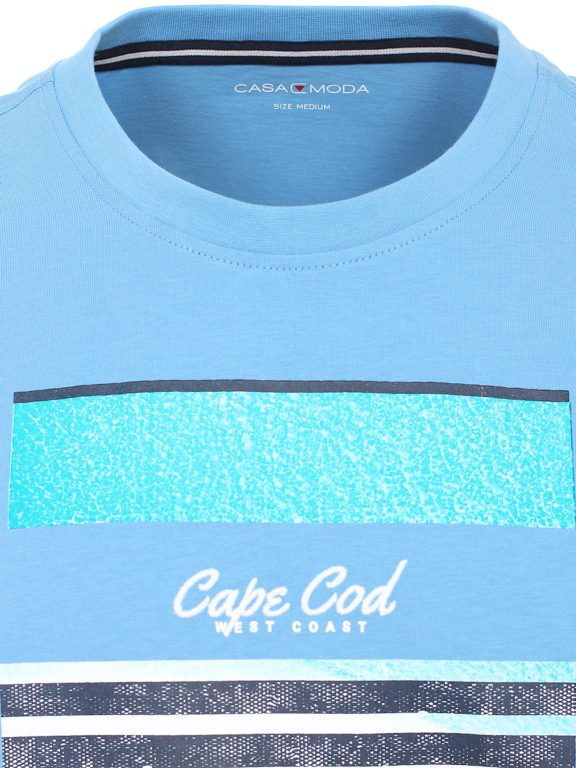 T-shirt ronde hals west coast print Cape Cod Blauw Casa Moda 923877200_156 (1)