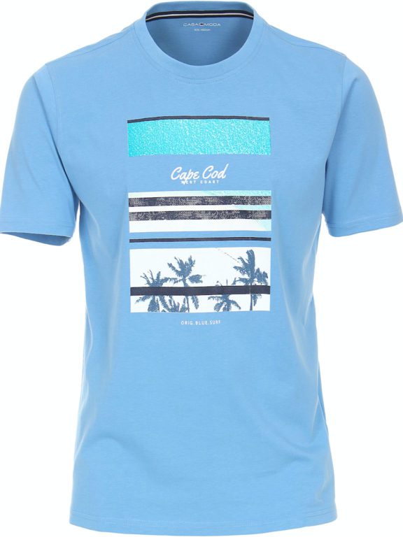 T-shirt ronde hals west coast print Cape Cod Blauw Casa Moda 923877200_156 (2)