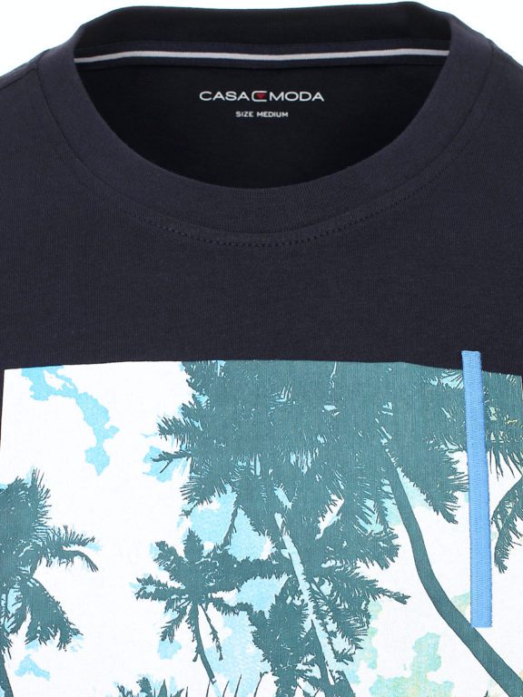 T-shirt ronde hals west coast print amerika Blauw Casa Moda 923877200_105 (1)