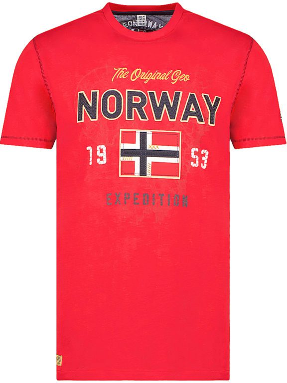 t-shirt ronde hals rood Noorse vlag Geographical Norway Juitre (1)