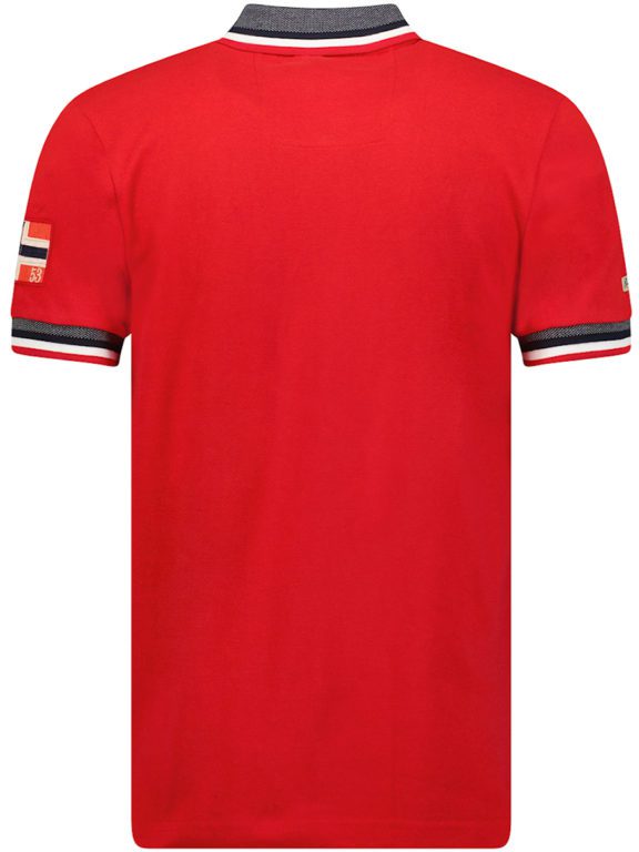 Poloshirt heren rood met vlag Geographical Norway Expedition Krusty (3)