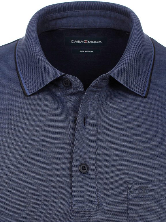 Poloshirt met borstzakje blauw 3 knoops sluiting Casa Moda 993106500_116 (2)