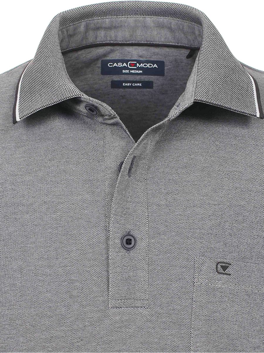 ader alleen Worden Casa Moda Polo Shirt Grijs Melange Comfort Fit 993106500-774 - Bendelli