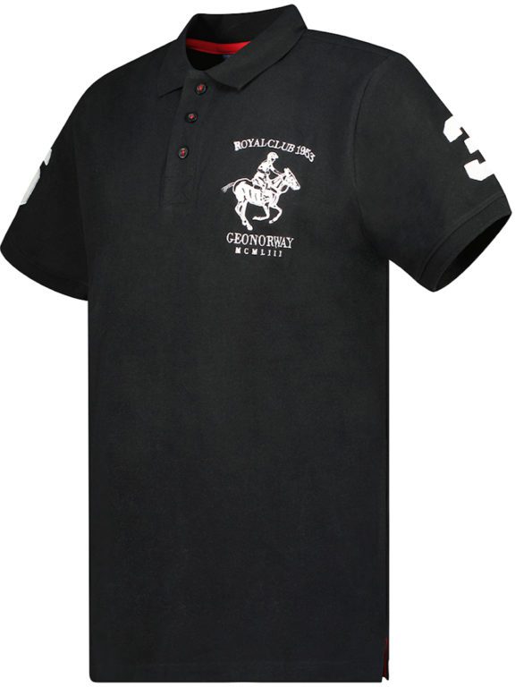 Poloshirt zwart Royal Club Geographical Norway Kolton (5)