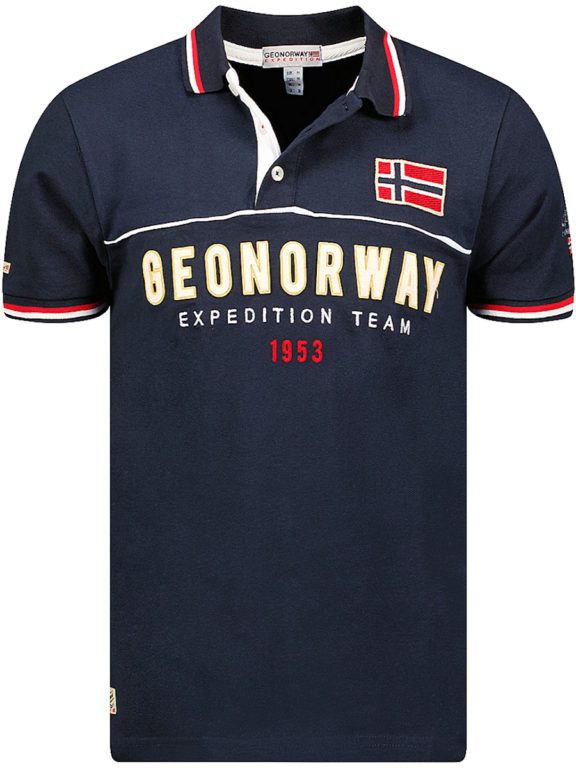 Polo shirt heren blauw korte mouw Geographical Norway expedition Kerato (1)