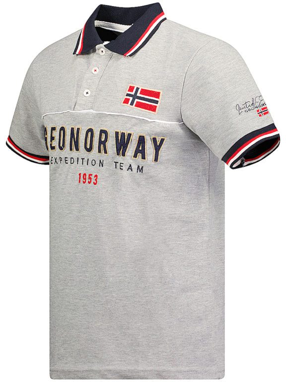 Polo shirt heren grijs korte mouw Geographical Norway expedition Kerato (3)
