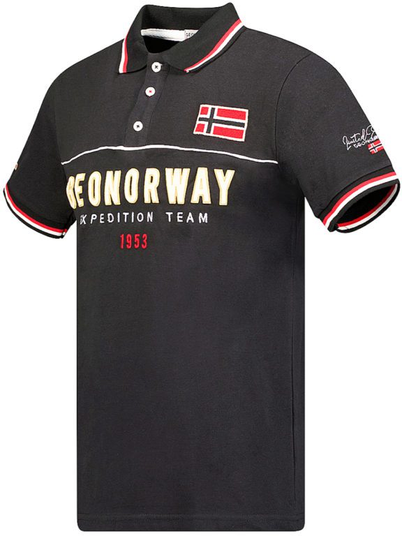 Polo shirt heren zwart korte mouw Geographical Norway expedition Kerato (3)