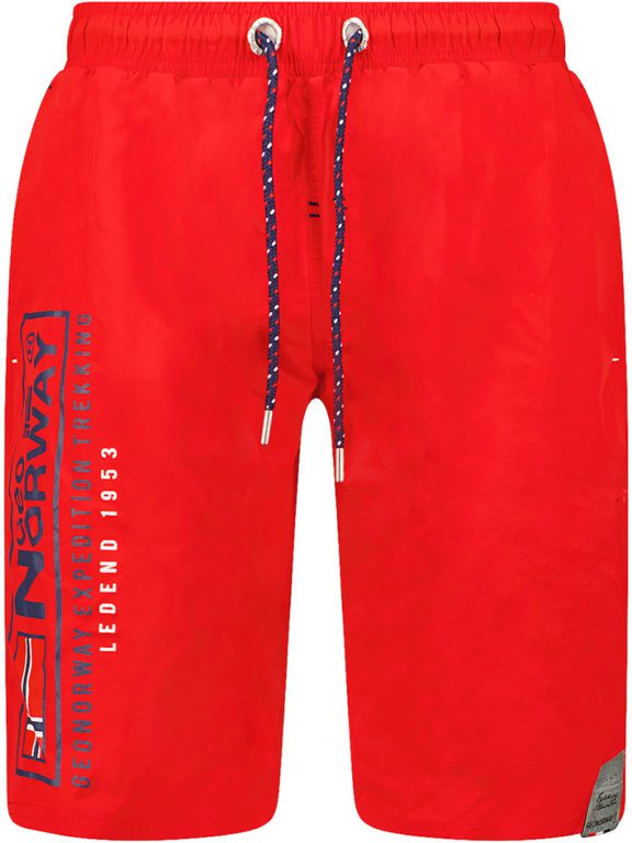Zwembroek heren rood met opbergzakken Geographical Norway Qoffroy (2)