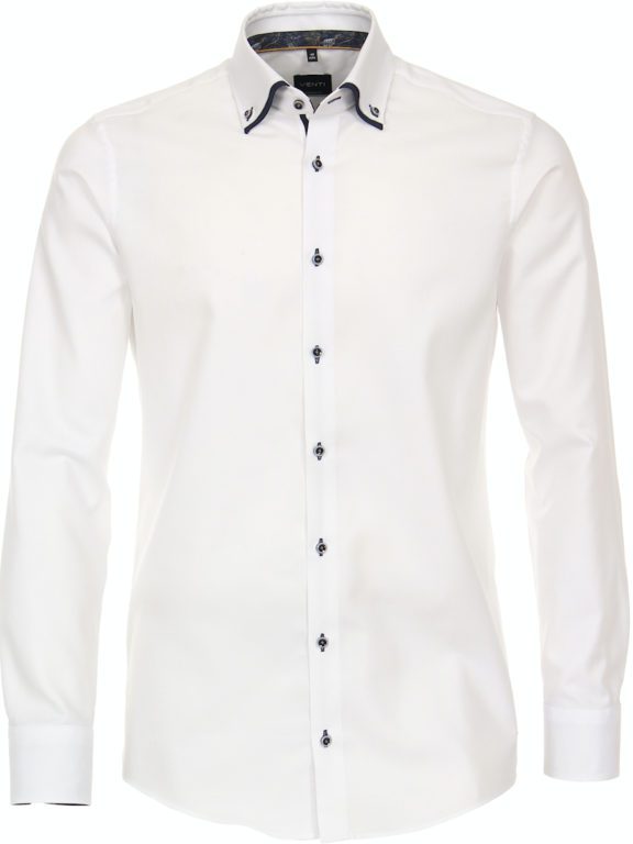 Wit Modern Fit Overhemd Dubbele Kraag Venti -123931700-000 voor