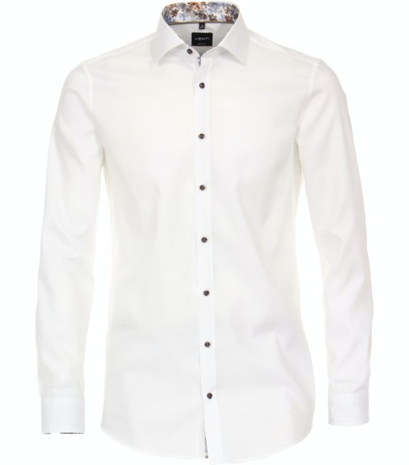 Wit Overhemd Bloemkraag Oxford Weving Non Iron Venti 123932700-000 voor