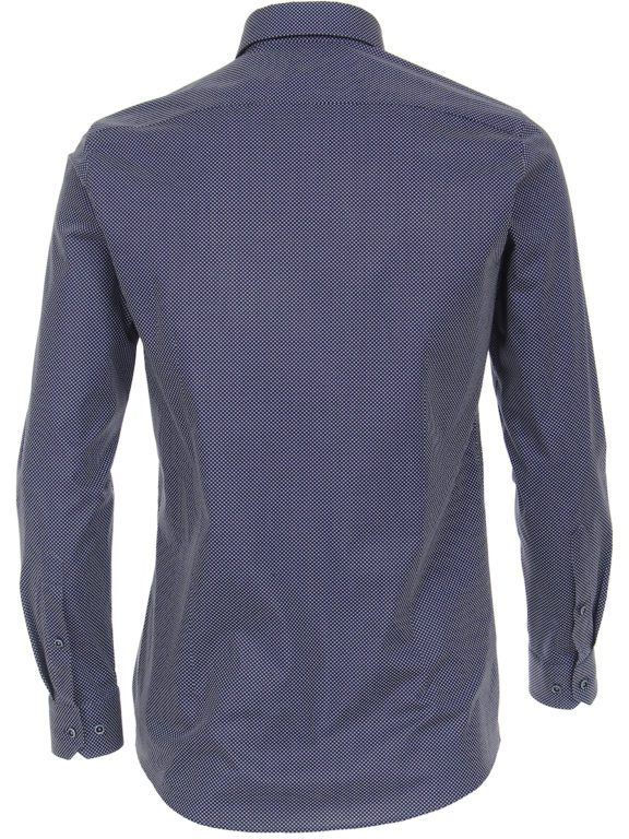 Blauw Body Fit Overhemd Dubbele Kraag Venti -123933200-100 achterkant