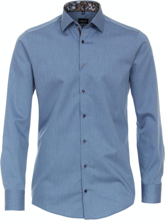Venti Blauw Overhemd Met Gebloemde Kraag 123931100-100 (4)