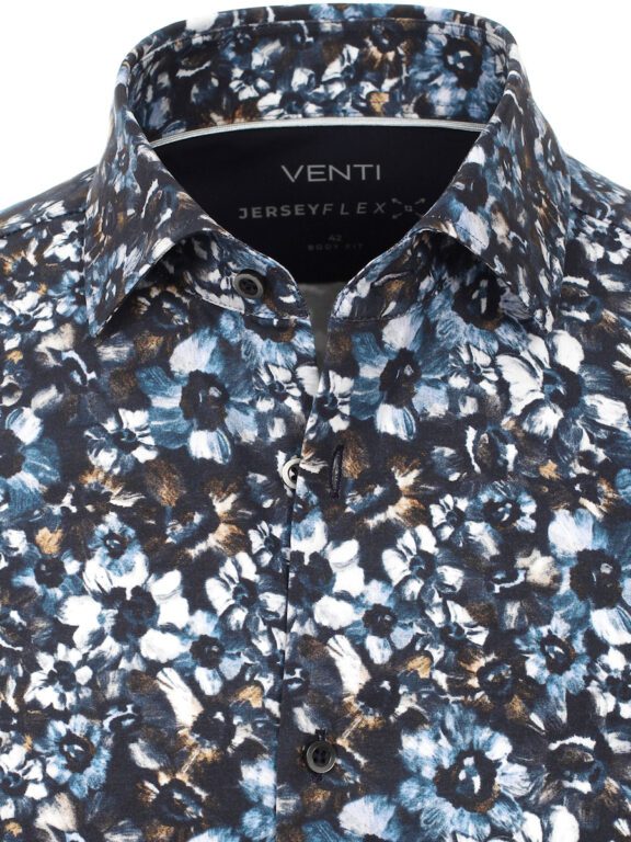 Venti Jerseyflex Overhemd Gebloemd Body Fit 123956000-101