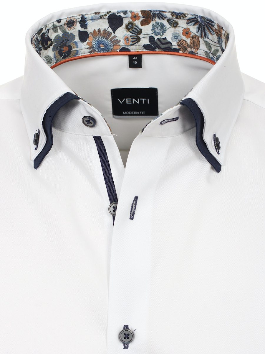 Overhemd Modern Dubbele Kraag Wit - Bendelli