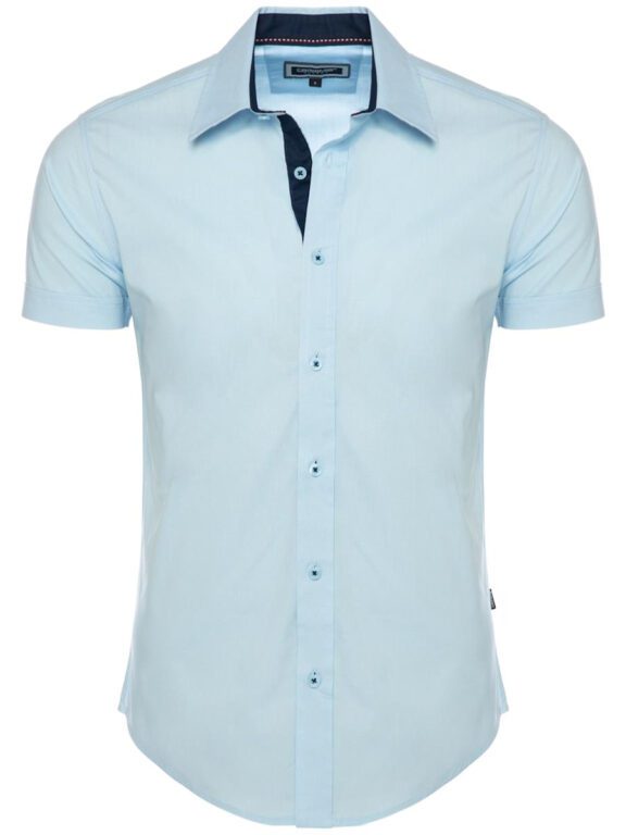 Carisma Overhemd effen korte mouw met stretch lichtblauw (4)