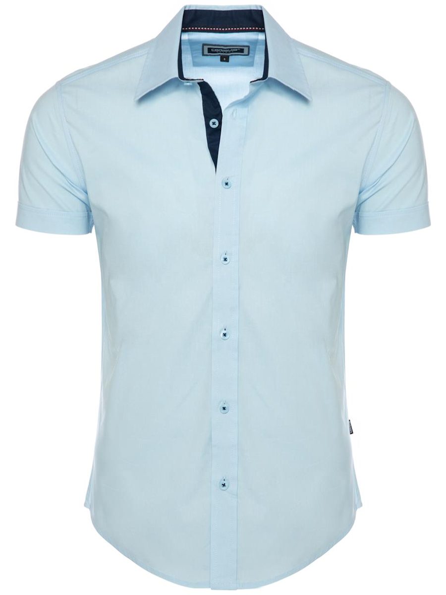 Carisma Overhemd effen korte mouw met stretch lichtblauw (4)