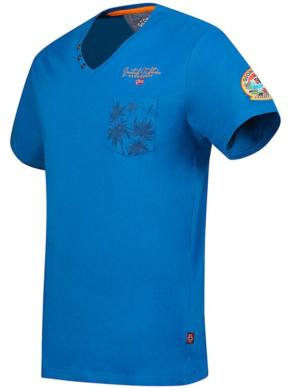 Limited Edition shirt met v-hals Jibo Blue Geographical Norway (4)