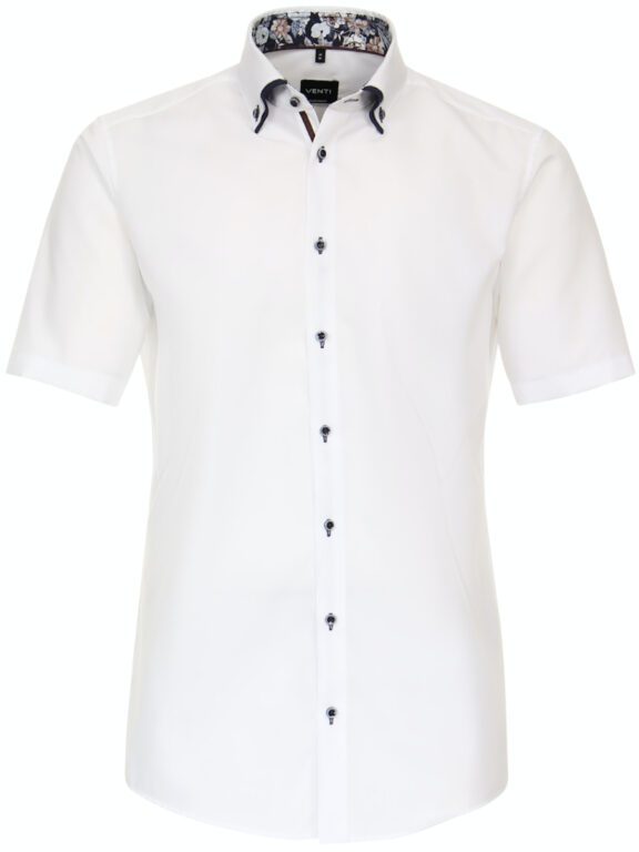 Wit Overhemd Korte Mouw Dubbele Kraag Venti Modern Fit 634094800-000 (2)