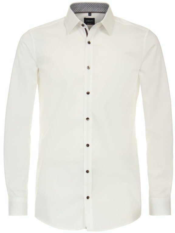 Gebroken Wit Venti Heren Overhemd Met Gewerkte Kraag Body Fit 134124100-002 (2)