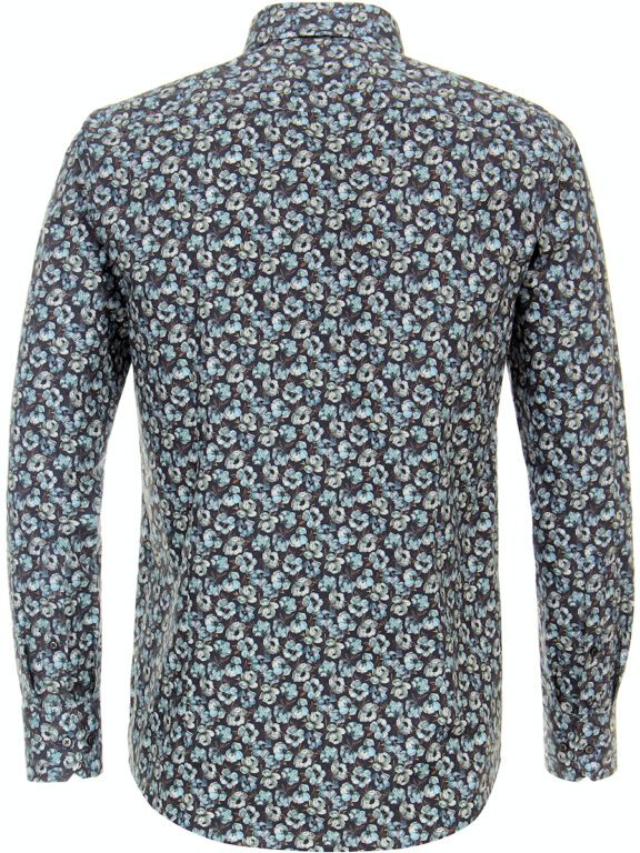 Blauw Venti Overhemd Met Bloemmotief Kent Kraag Modern Fit 134123800-100 (3)