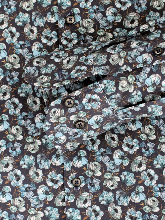 Blauw Venti Overhemd Met Bloemmotief Kent Kraag Modern Fit 134123800-100 (4)