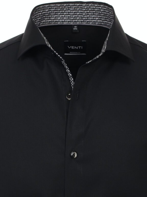 Zwart Venti Overhemd Kent Boord Met Motief Modern Fit 134167300-800 (4)
