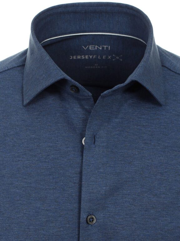 Venti Blauw Jerseyflex Overhemd Modern Fit 123963800-101 (1)
