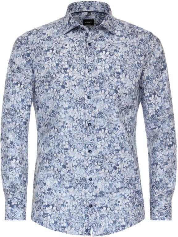 Blauw Venti Overhemd Kent Boord Met Motief Modern Fit 144207200-100 (2)