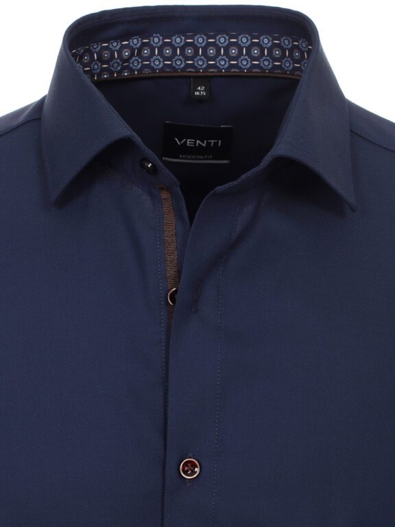 Venti Blauw Overhemd Oxford Weving Modern Fit 103522000-108 (1)