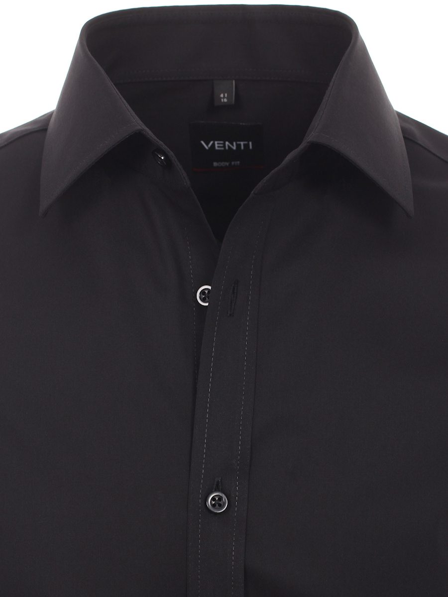 Venti Overhemd Zwart Body Fit Kent Kraag 001420-800 (1)