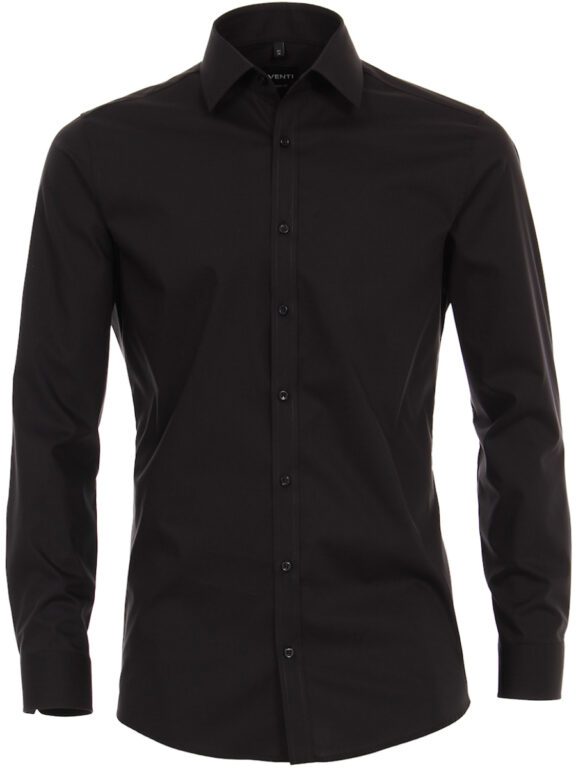 Venti Overhemd Zwart Body Fit Kent Kraag 001420-800 (2)