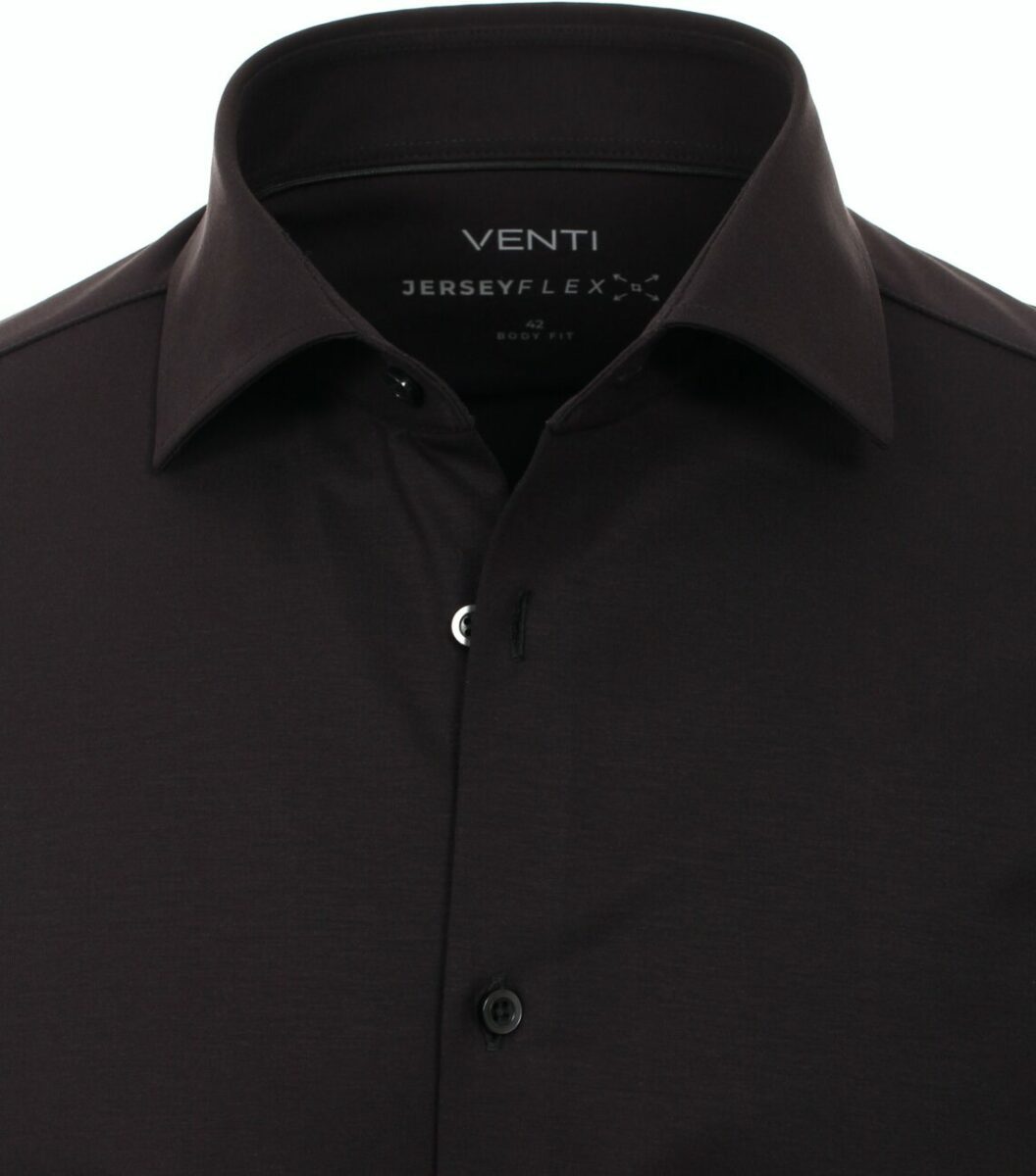 Zwart Venti Jerseyflex Overhemd Body Fit 123955800-800 (1)