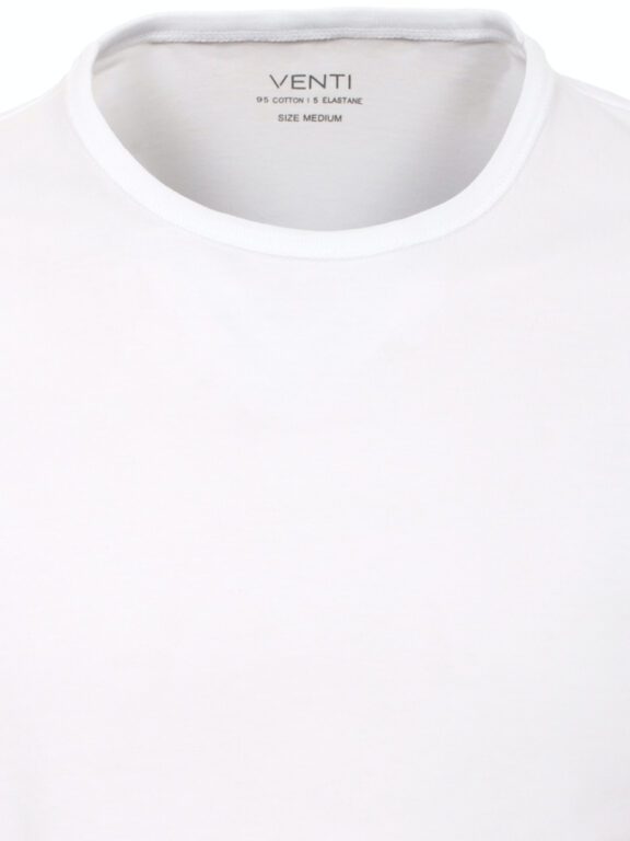 Venti Basis T-shirt Met Stretch Ronde hals Wit 2-Pack (1)