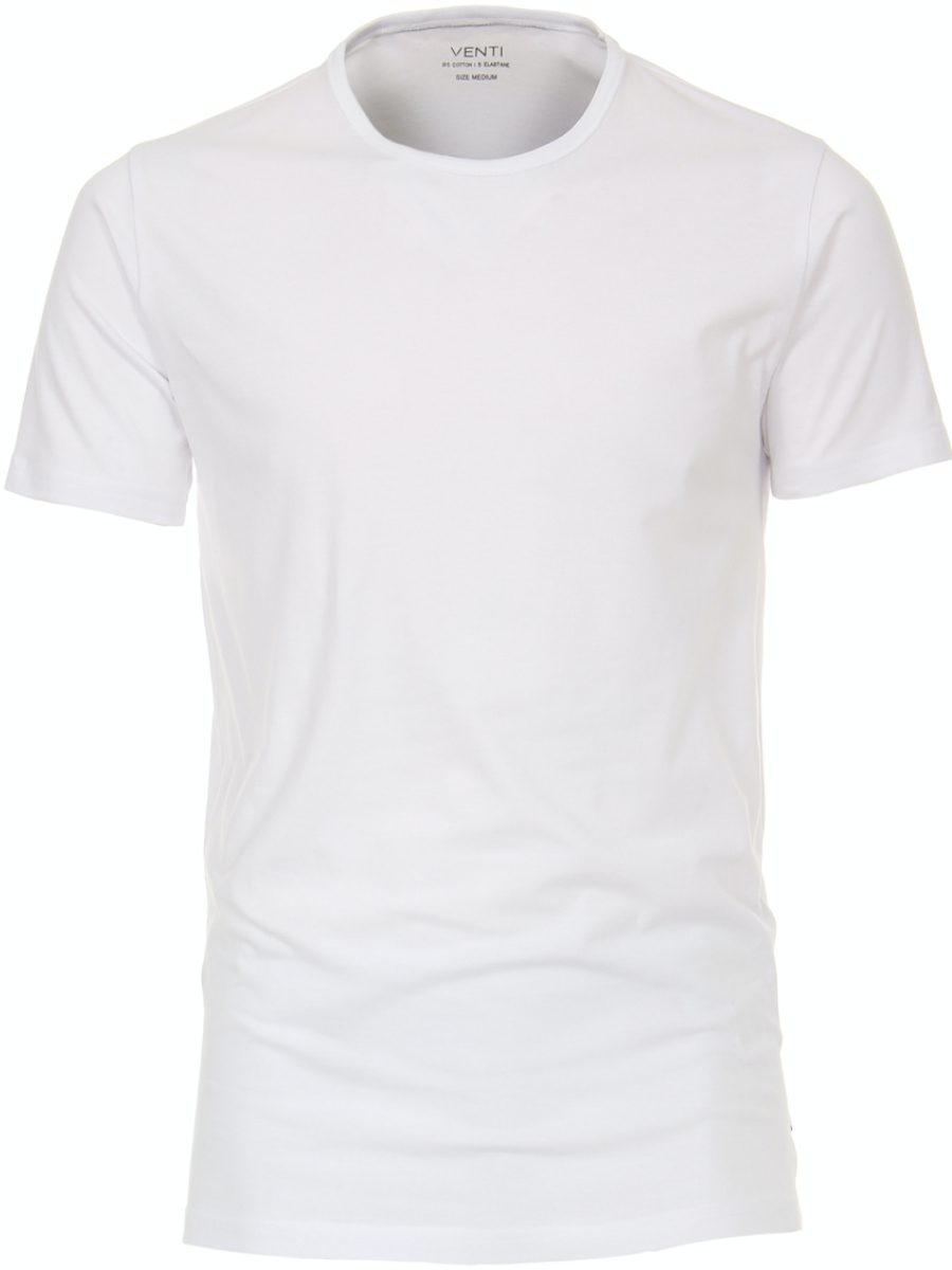 Venti Basis T-shirt Met Stretch Ronde hals Wit 2-Pack (2)