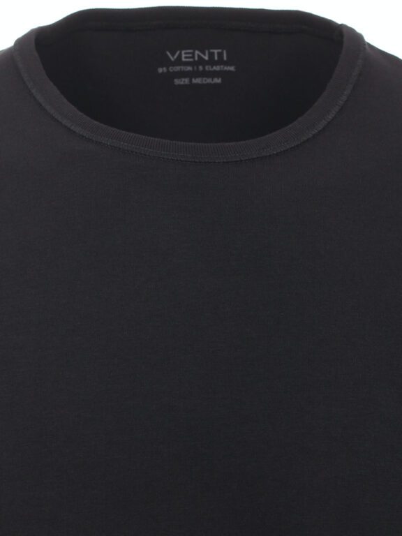Venti Basis T-shirt Met Stretch Ronde hals Zwart 2-Pack (1)