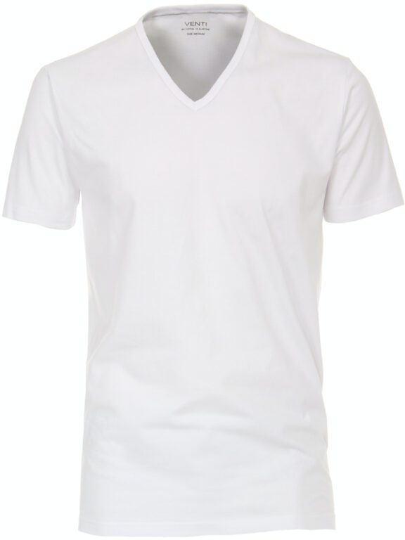 Venti Basis T-shirt Met Stretch V-hals Wit 2-Pack 012600-001 (2)