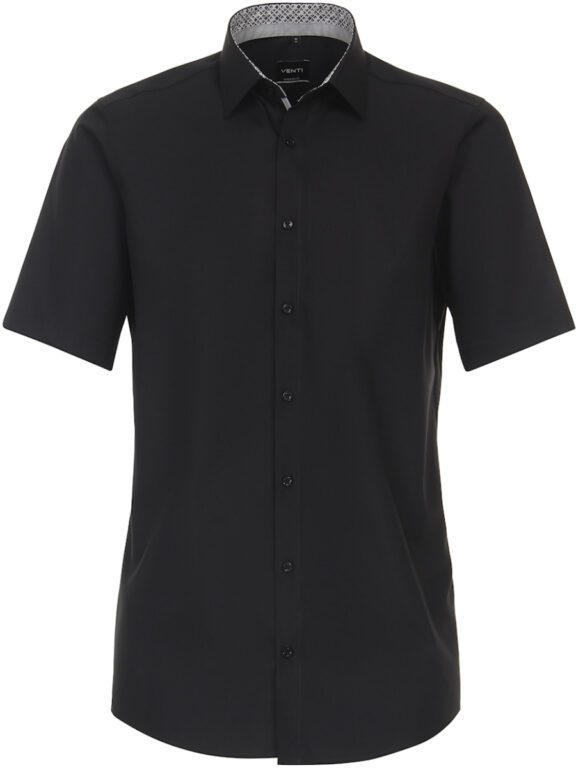 Venti Zwart Overhemd Korte Mouw Strijkvrij Modern Fit 634079400-800 (2)