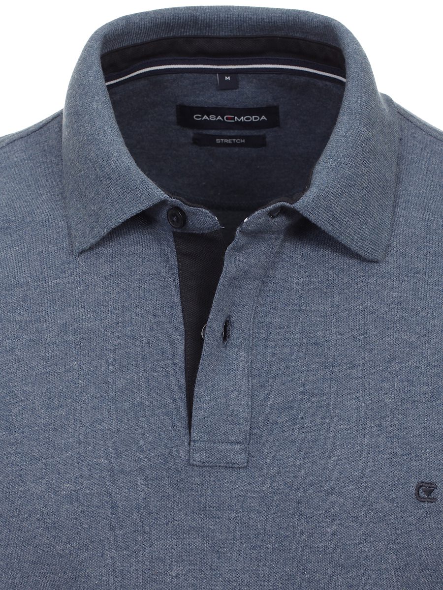 Casa Moda Polo Shirt Comfort Fit Effen Stretch 004470-126 Blauw (1)