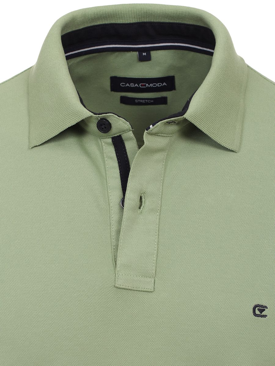 Casa Moda Polo Shirt Comfort Fit Effen Stretch 004470-326 Groen (4)