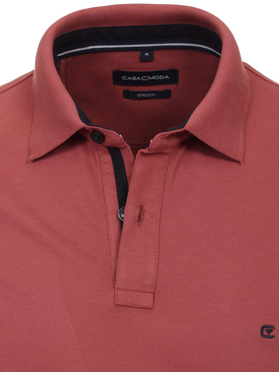 Casa Moda Polo Shirt Comfort Fit Effen Stretch 004470-417 Rood (1)