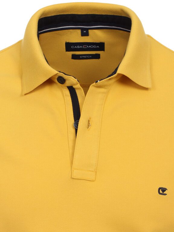 Casa Moda Polo Shirt Comfort Fit Effen Stretch 004470-554 Geel (1)