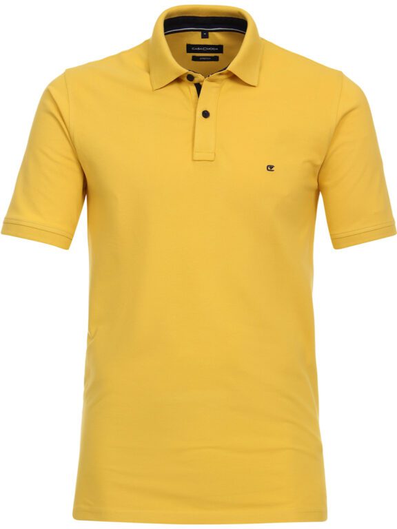 Casa Moda Polo Shirt Comfort Fit Effen Stretch 004470-554 Geel (2)