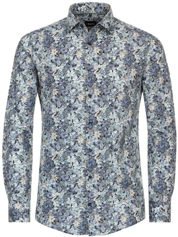 Gebloemd Venti Overhemd Kent Boord Modern Fit 144274900-100 Blauw (2)