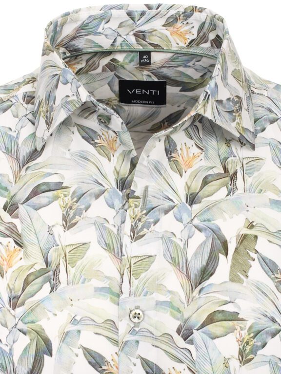 Groen Gebloemd Venti Overhemd Kent Boord Modern Fit 144274700-300 (3)