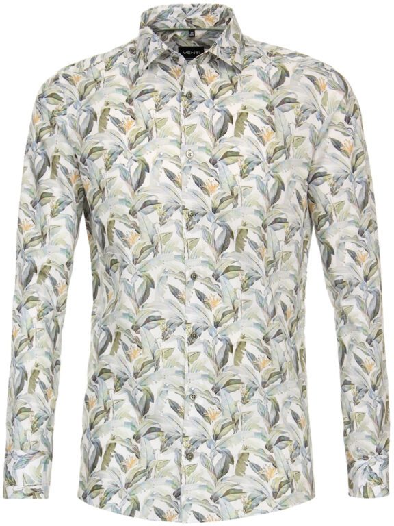 Groen Gebloemd Venti Overhemd Kent Boord Modern Fit 144274700-300 (4)
