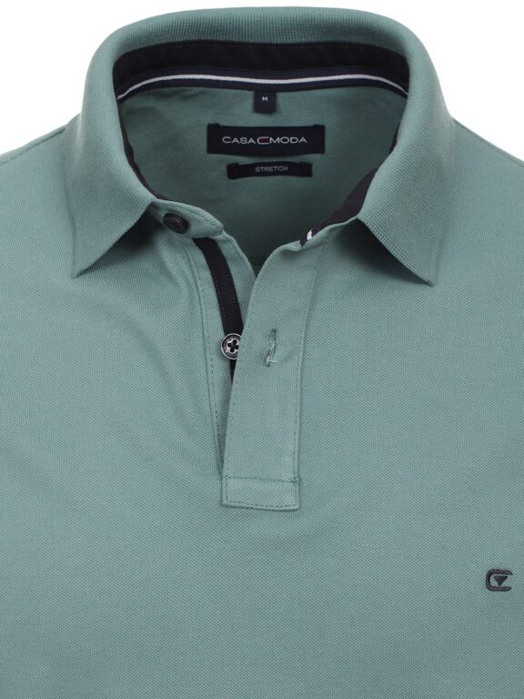 Casa Moda Polo Shirt Comfort Fit Effen Stretch Turquoise 4470-393 (1)